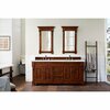 James Martin Vanities Brookfield 72in Double Vanity, Warm Cherry w/ 3 CM Ethereal Noctis Quartz Top 147-114-5781-3ENC